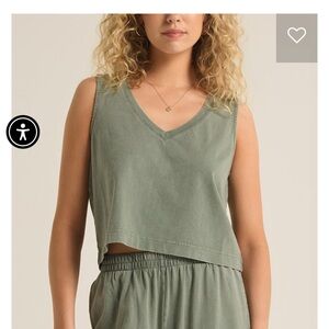 NWT Z Supply Sloane V-Neck Top in Palm Green Size S